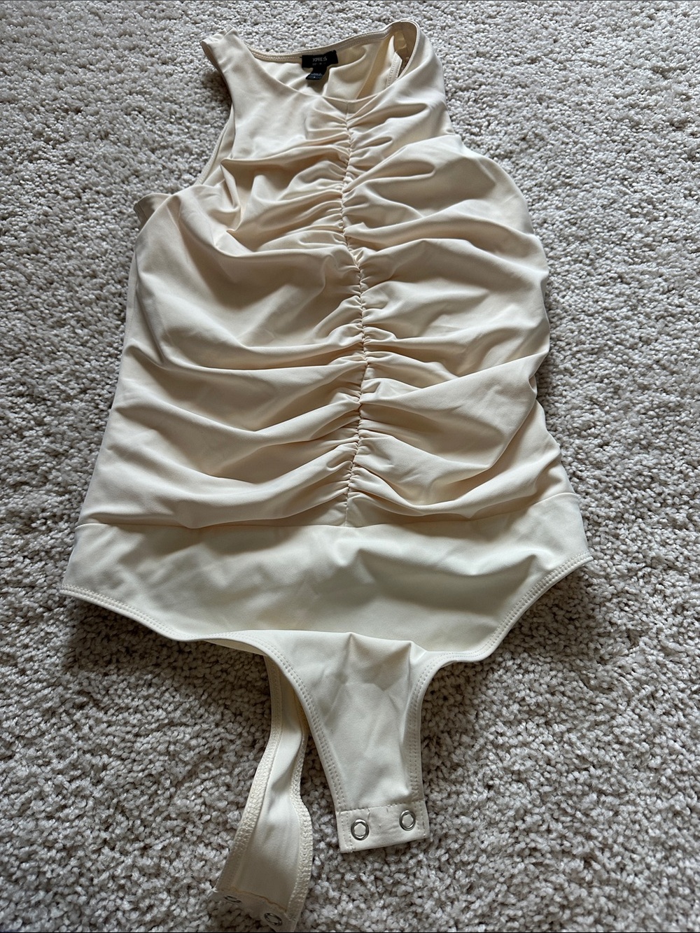 Ruched Cream Kids One-Piece Bodysuit express size small